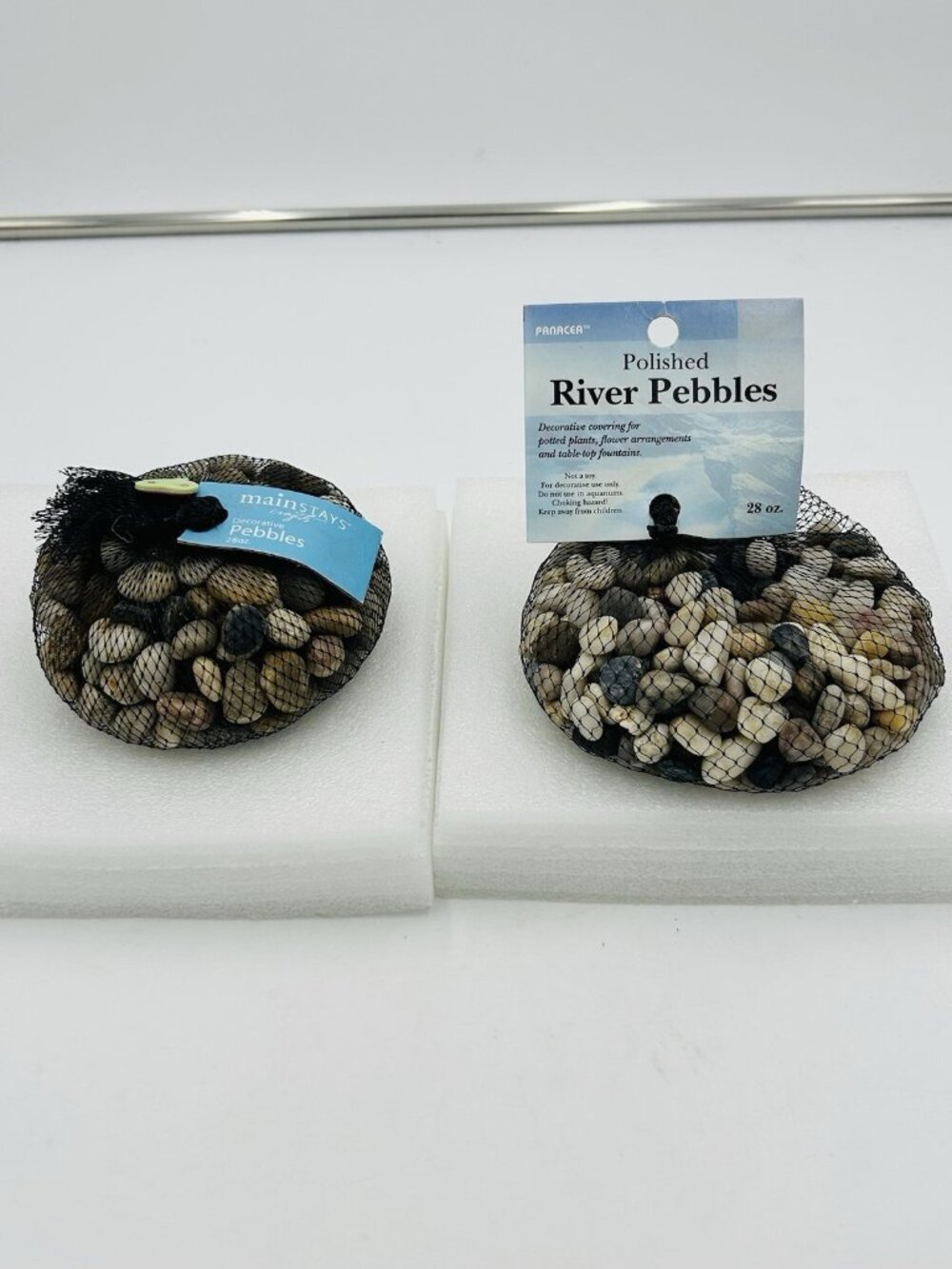 Two 28 oz Bags New Polished River Pebbles Rocks Decorative Ornamental Garden